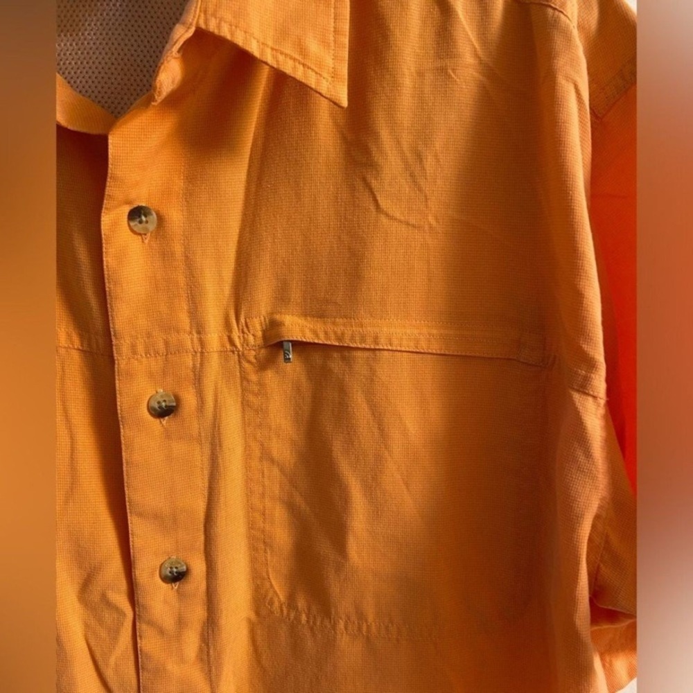 The North Face Orange button front Shirt men Medium - Picture 3 of 7